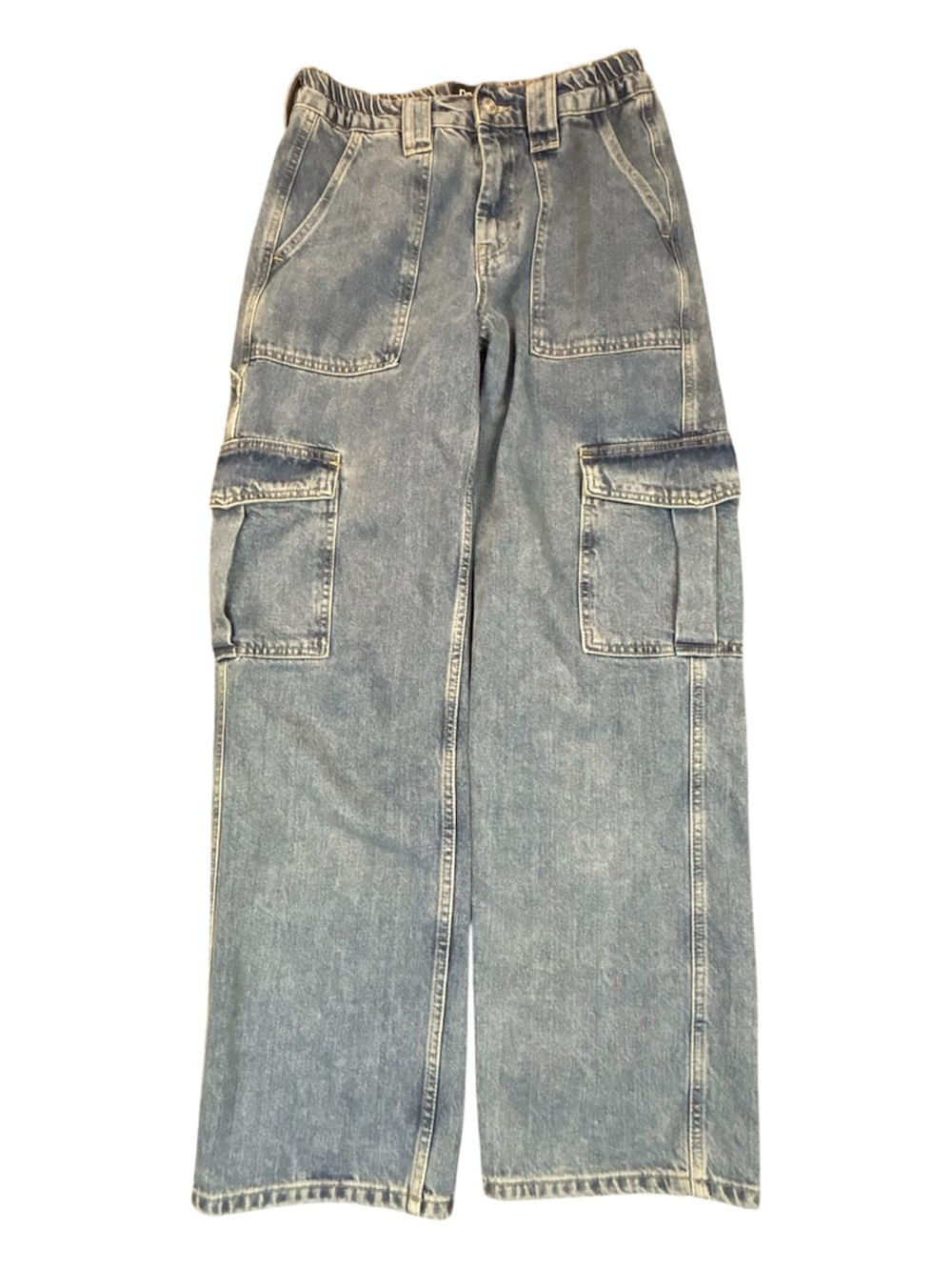 BDG Urban Outfitters Relaxed Skate Jeans Blue Contrast Stitch Cargo Pants 28